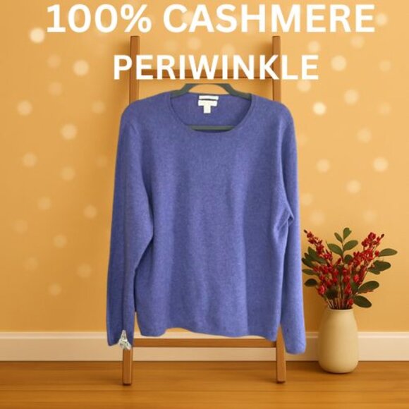 Charter Club 100% Cashmere Crewneck Sweater XL — Periwinkle (Lavender Blue) - Picture 1 of 12